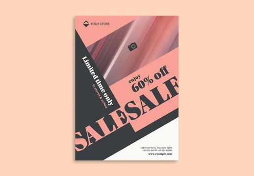 Sale Flyer Layout with Diagonal Elements