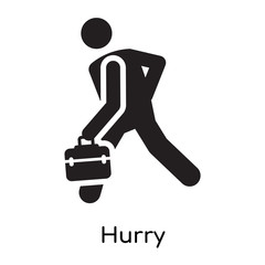 Hurry icon vector sign and symbol isolated on white background, Hurry logo concept icon