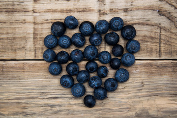 Blueberry heart shape