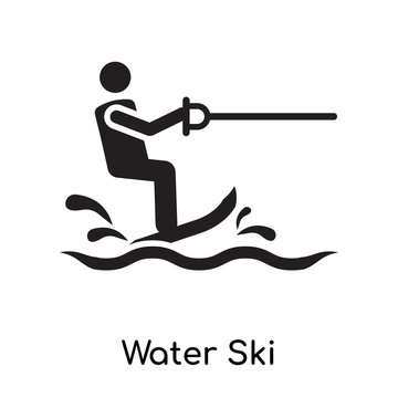 Water Ski icon vector sign and symbol isolated on white background, Water Ski logo concept icon