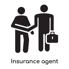 Insurance agent icon vector sign and symbol isolated on white background, Insurance agent logo concept icon