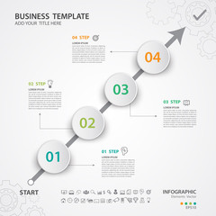 Infographics elements diagram with 4 steps, options, Vector illustration, Circle 3d icon, presentation,  advertisment, Process chart, business flyer, banner design, web design, timeline, silde - obrazy, fototapety, plakaty