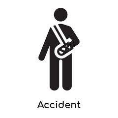 Accident icon vector sign and symbol isolated on white background, Accident logo concept icon