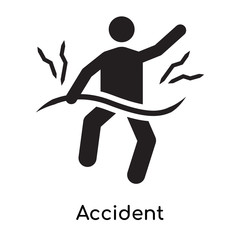 Accident icon vector sign and symbol isolated on white background, Accident logo concept icon