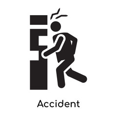 Accident icon vector sign and symbol isolated on white background, Accident logo concept icon