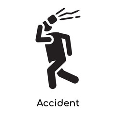 Fototapeta na wymiar Accident icon vector sign and symbol isolated on white background, Accident logo concept icon