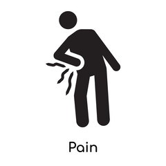 Pain icon vector sign and symbol isolated on white background, Pain logo concept icon