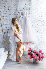 A bride prepairing for the wedding