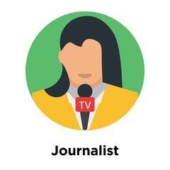 Journalist icon vector sign and symbol isolated on white background, Journalist logo concept
