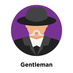 Gentleman icon vector sign and symbol isolated on white background, Gentleman logo concept