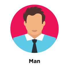 Man icon vector sign and symbol isolated on white background, Man logo concept