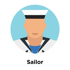 Sailor icon vector sign and symbol isolated on white background, Sailor logo concept