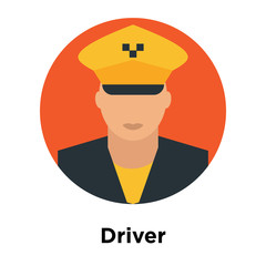 Driver icon vector sign and symbol isolated on white background, Driver logo concept