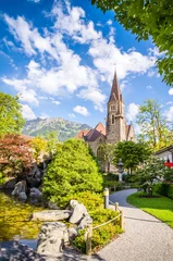Rolgordijnen Beautiful landscape of Interlaken, Switzerland © Olena Zn
