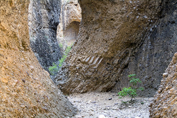 rock pattern background at maple canyon which is a popular place for rock climbing.