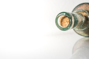 Transparent bottle with cork stopper