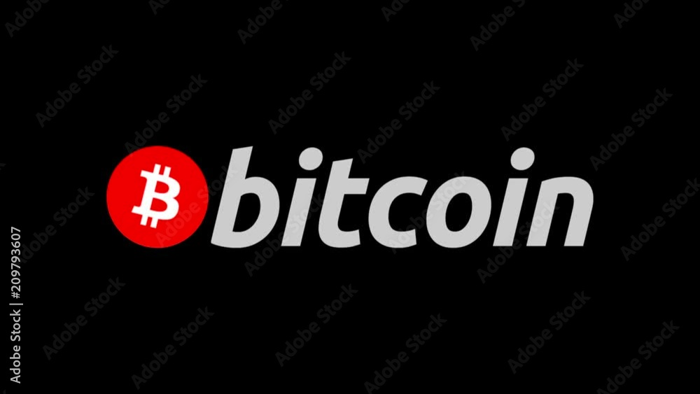 Poster bitcoin symbol appearing and exploding on the black background. the word bitcoin. digital currency l