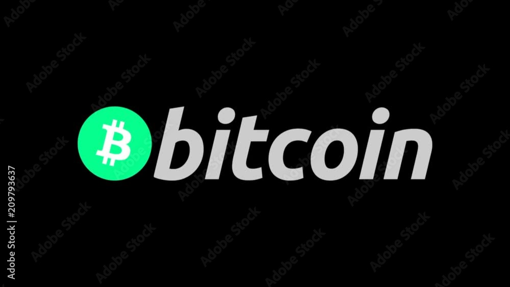 Poster bitcoin symbol appearing and exploding on the black background. the word bitcoin. digital currency l