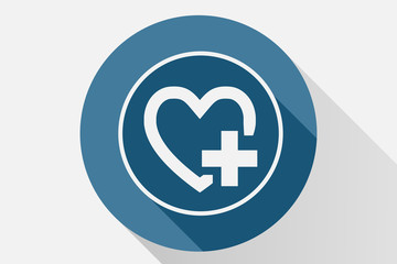 Icono azul de un corazón.