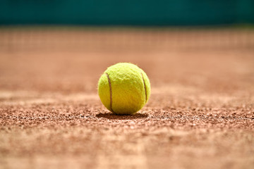 Tennis ball on ground
