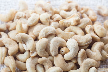 Pile of cashews on the table