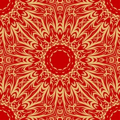 Seamless vector pattern. Geometric floral ornament. For Interior decoration, wallpaper, presentation, fashion design, print.