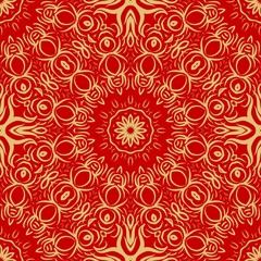 vector illustration. pattern with floral mandala, decorative border. design for print fabric, bandana