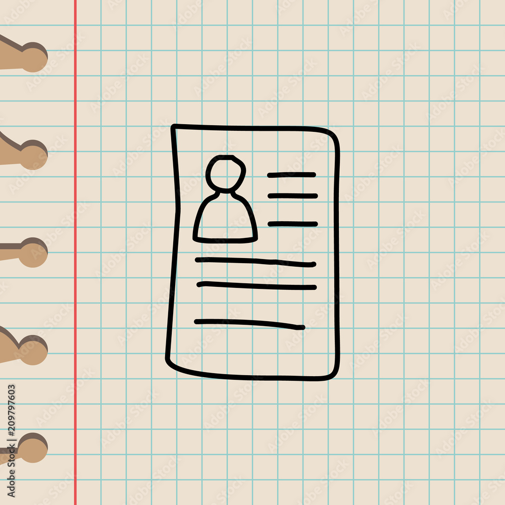 Poster student's questionnaire sketch icon. element of education icon for mobile concept and web apps. outl