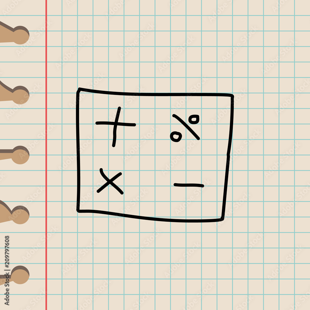 Poster mathematical signs sketch icon. element of education icon for mobile concept and web apps. outline m