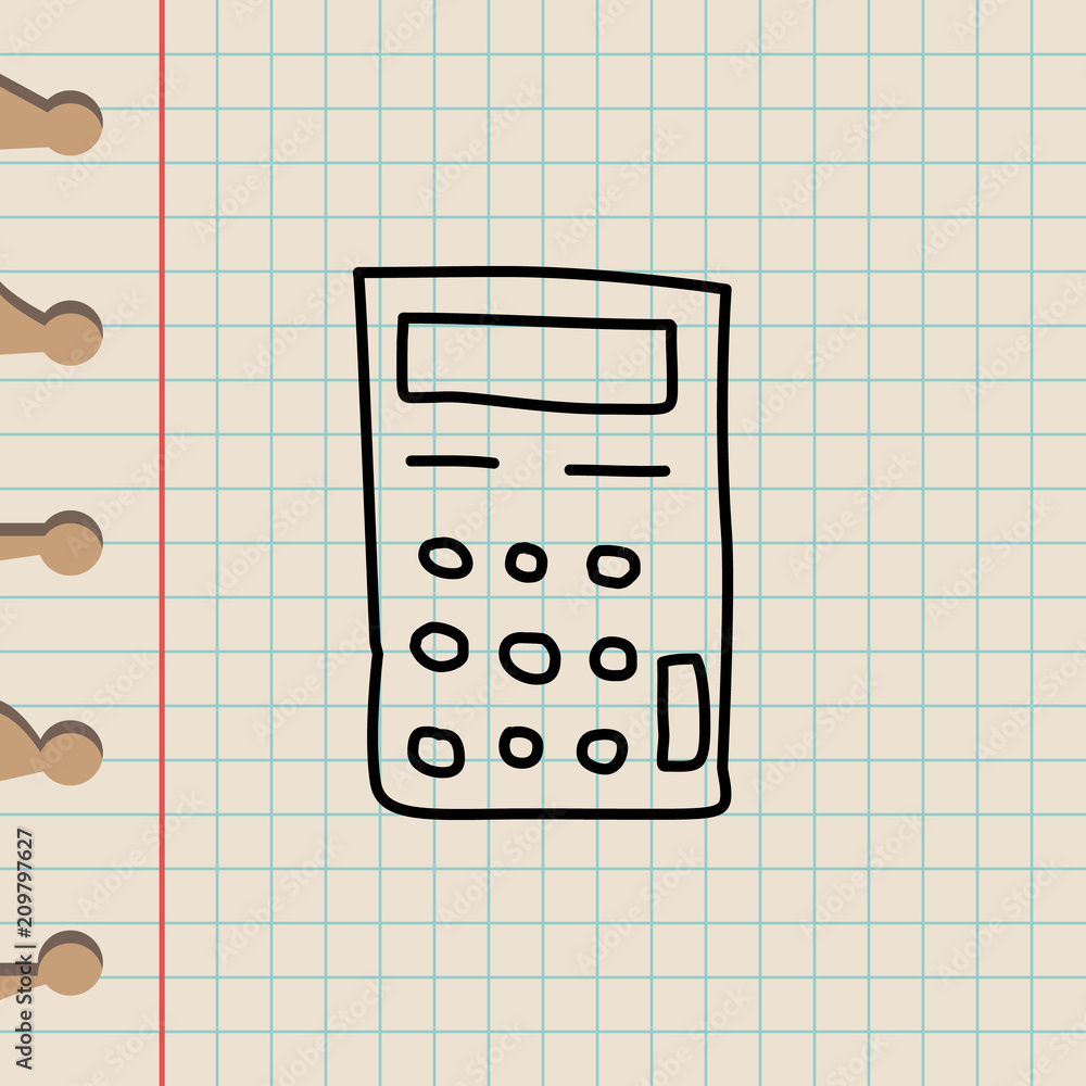 Poster calculator sketch icon. element of education icon for mobile concept and web apps. outline calculato