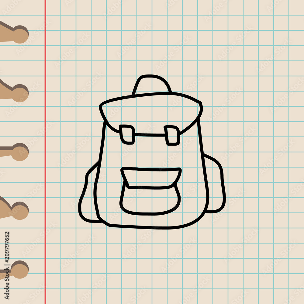 Poster backpack sketch icon. element of education icon for mobile concept and web apps. outline backpack sk