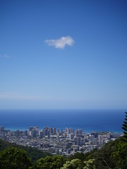 Fototapeta premium Honolulu city view from the mountain on a clear sunny day