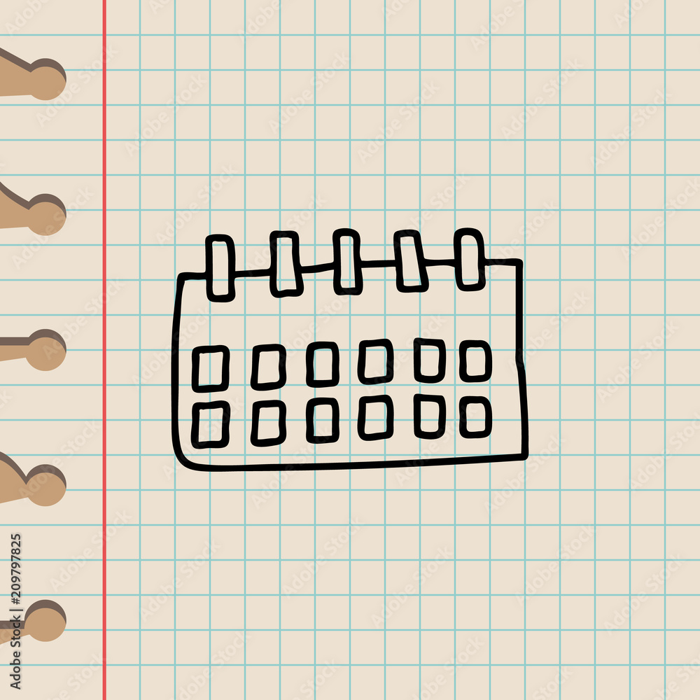 Poster the calendar sketch icon. element of education icon for mobile concept and web apps. outline the cal