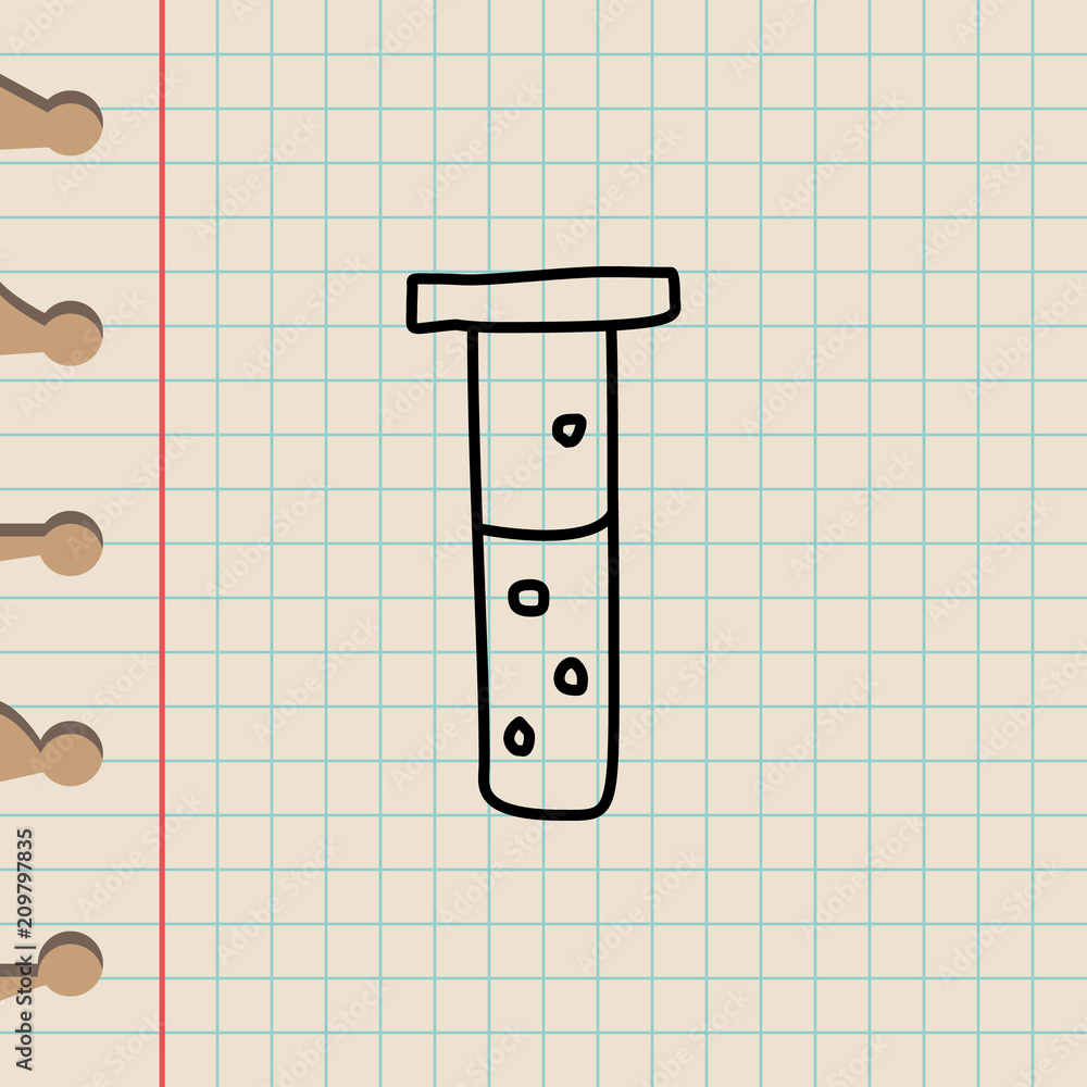 Poster vial with liquid sketch icon. element of education icon for mobile concept and web apps. outline via