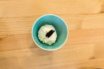 Ice cream and cookie in a cup