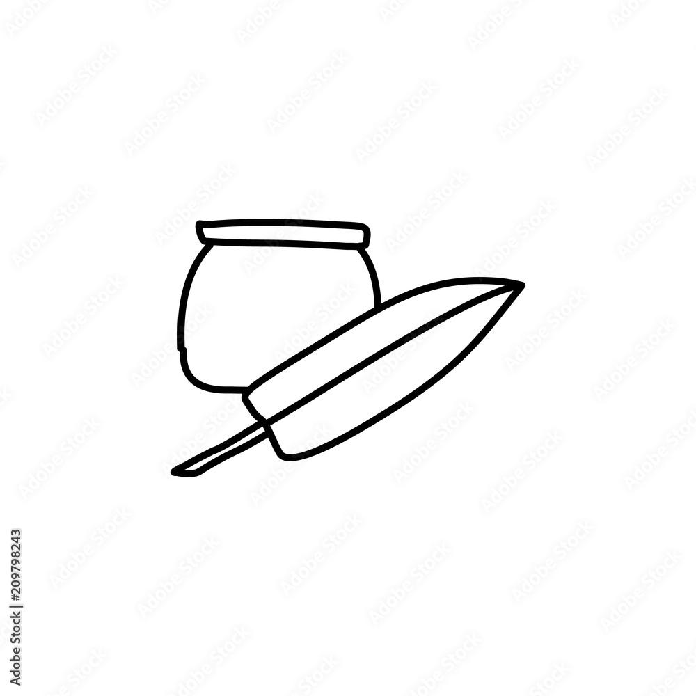 Fototapete ink and pen sketch icon. Element of education icon for mobile concept and web apps. Outline ink and pen sketch icon can be used for web and mobile