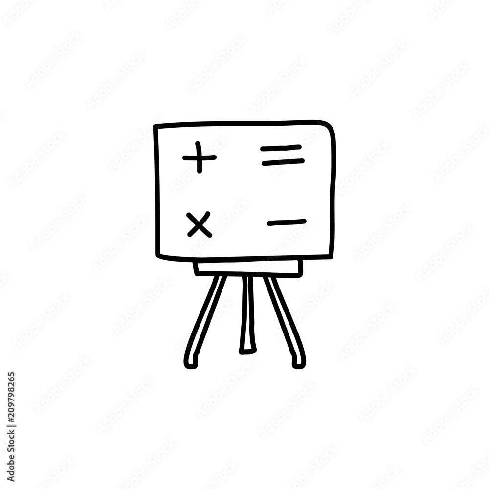 Poster school board with exercise sketch icon. element of education icon for mobile concept and web apps. o