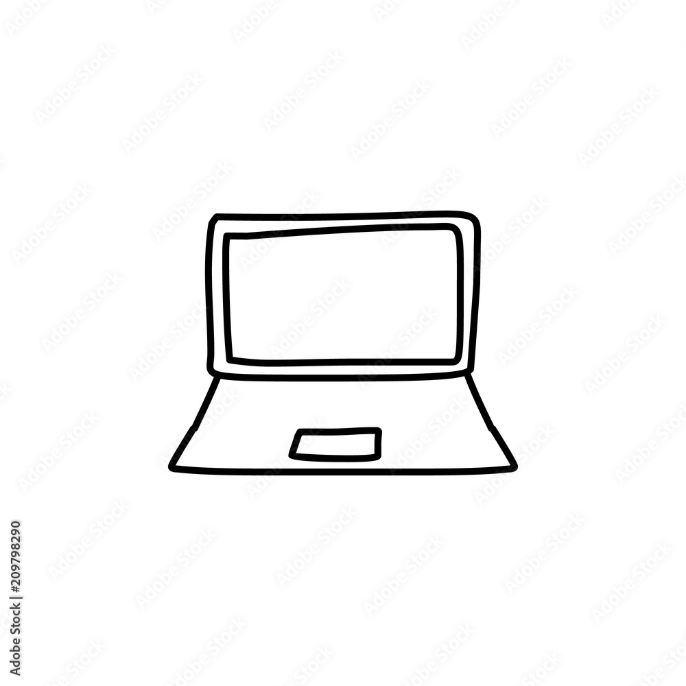 Poster a laptop sketch icon. element of education icon for mobile concept and web apps. outline a laptop sk