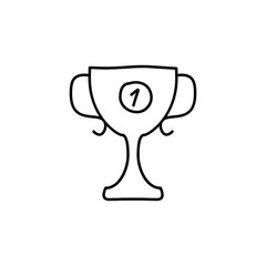 cup for first place sketch icon. Element of education icon for mobile concept and web apps. Outline cup for first place sketch icon can be used for web and mobile