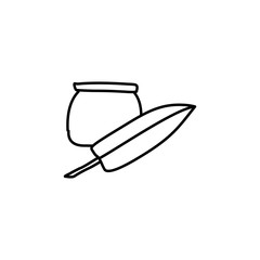 ink and pen sketch icon. Element of education icon for mobile concept and web apps. Outline ink and pen sketch icon can be used for web and mobile