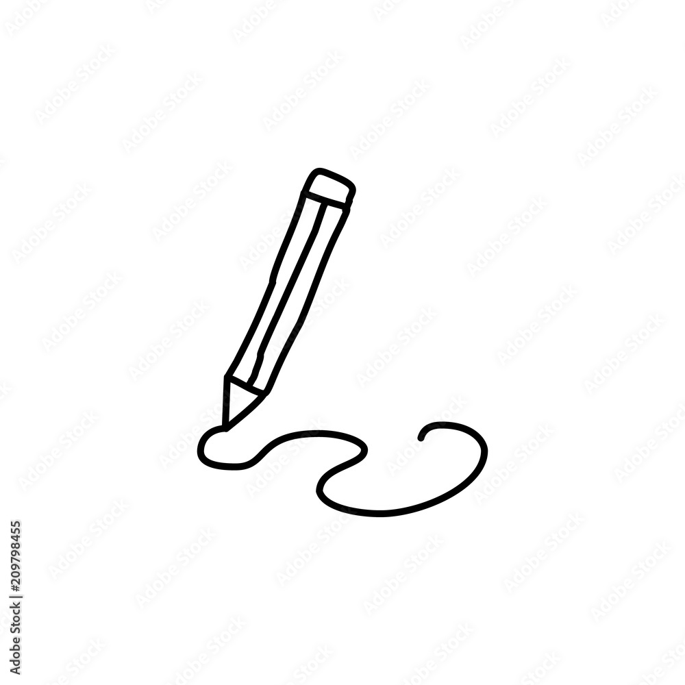 Poster pencil and line sketch icon. element of education icon for mobile concept and web apps. outline penc