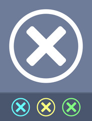 Fototapeta premium Cross - Circle Glyph Icons