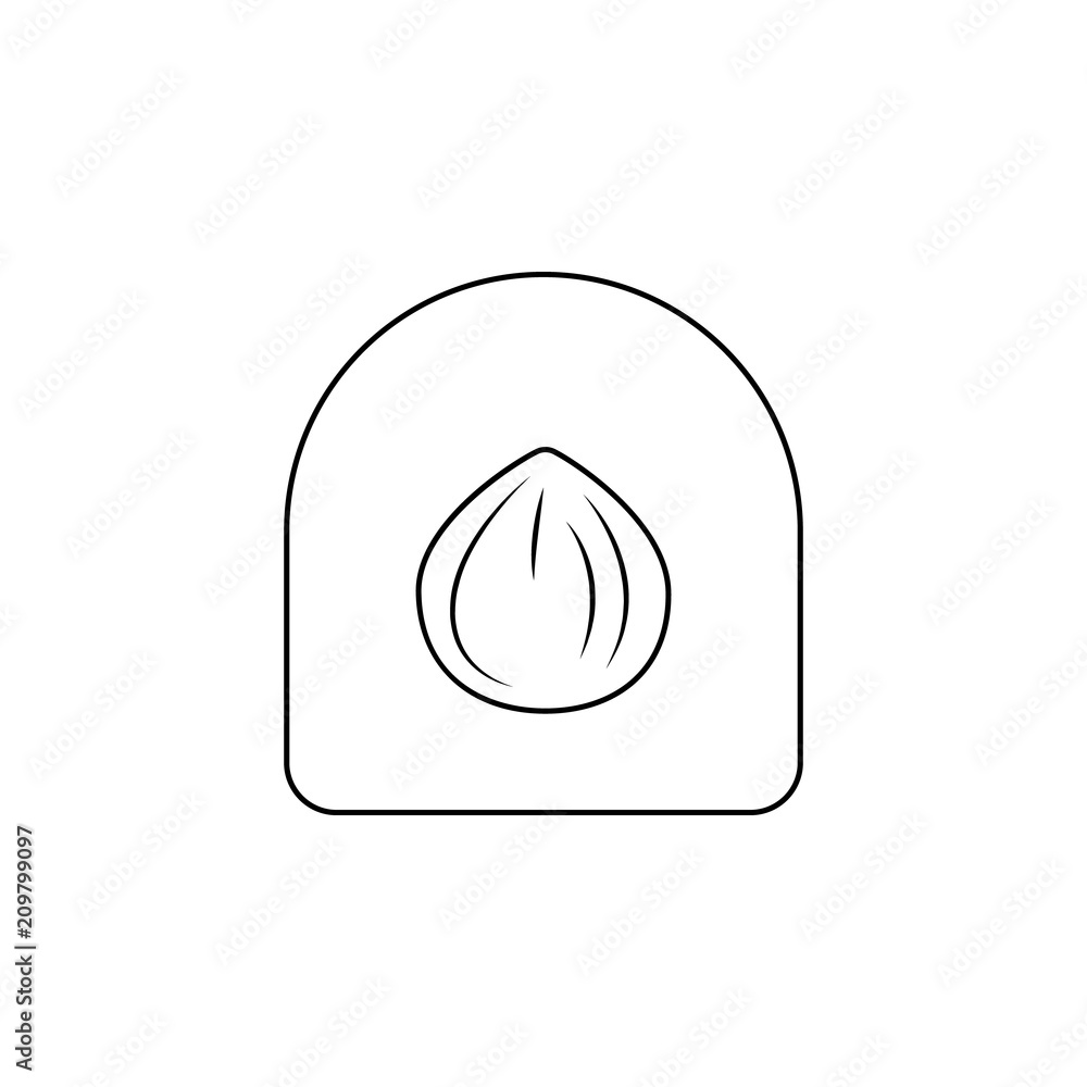 Poster nut in chocolate line icon. element of chocolate icon for mobile concept and web apps. thin line nut