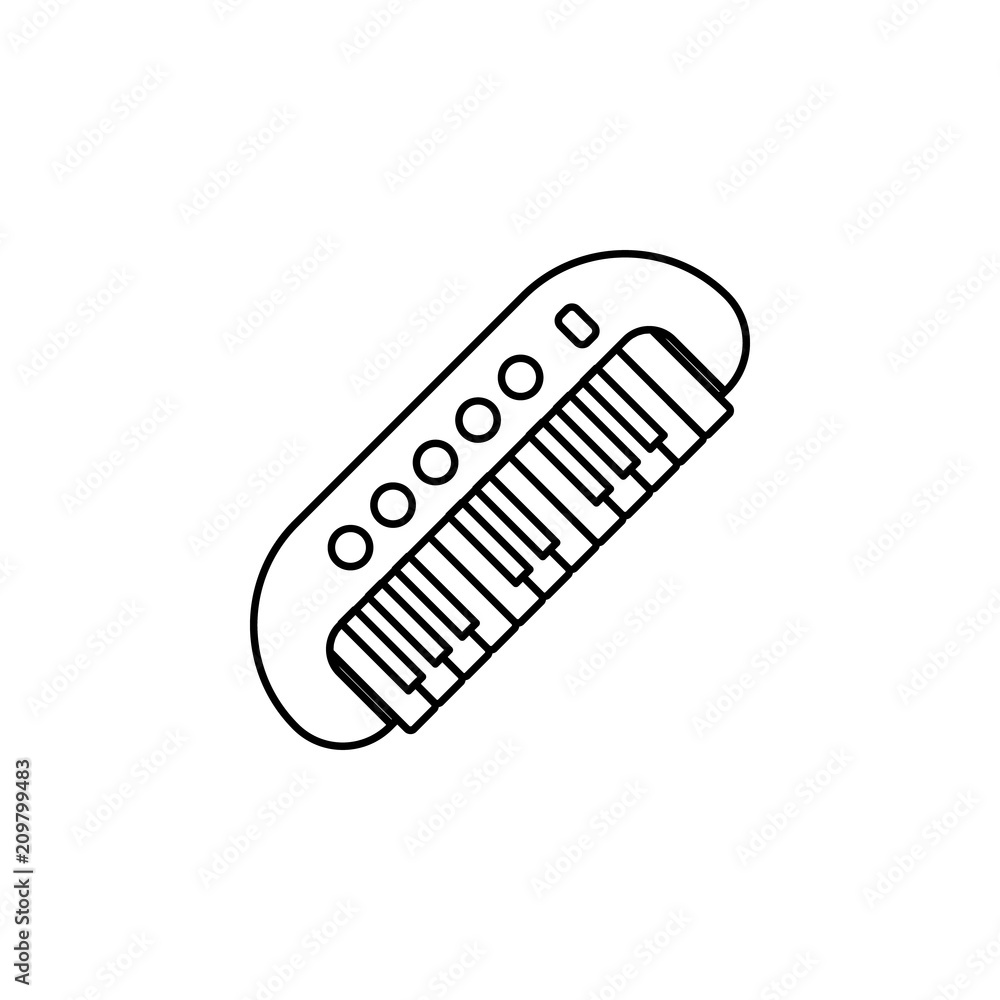 Aufkleber children synthesizer line icon. element of toys icon for mobile concept and web apps. thin line chil