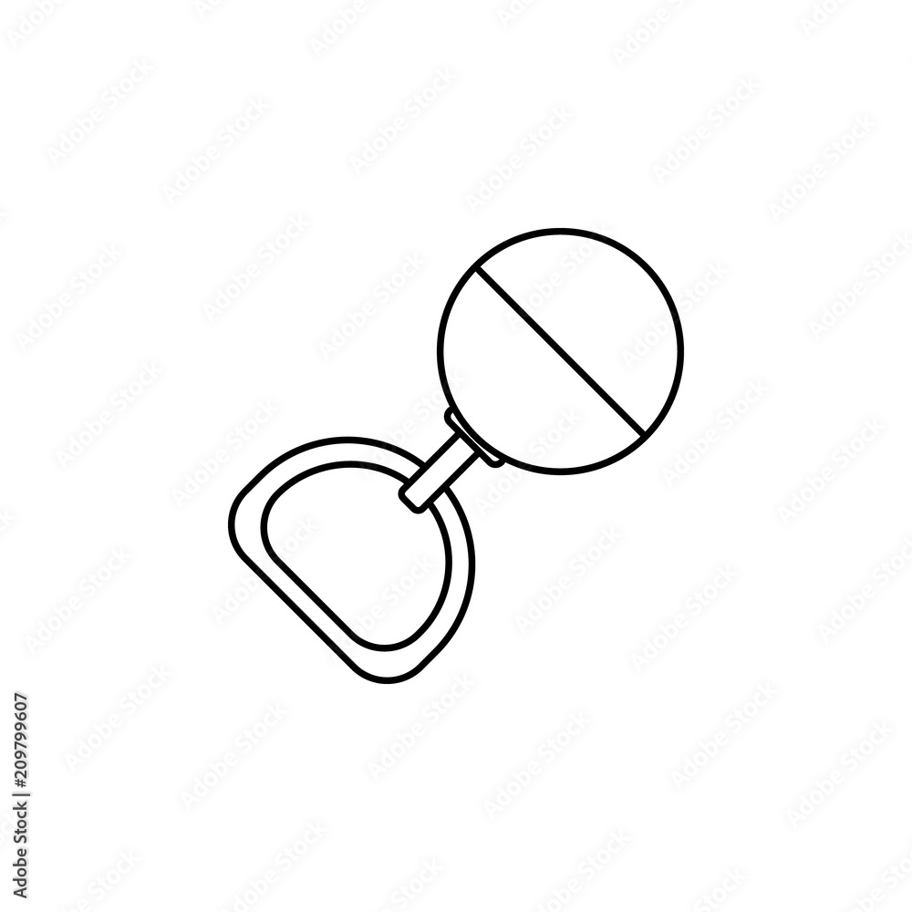 Poster baby rattle line icon. element of toys icon for mobile concept and web apps. thin line baby rattle l