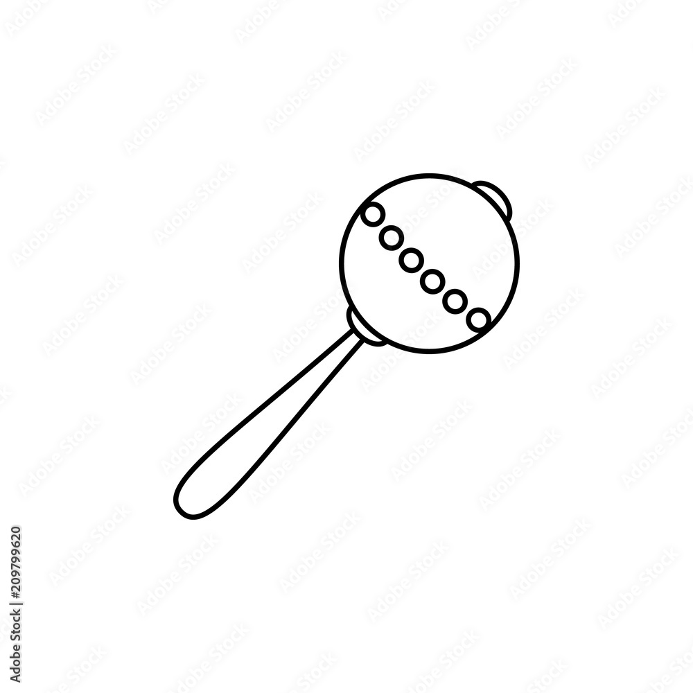 Poster baby rattle line icon. element of toys icon for mobile concept and web apps. thin line baby rattle l