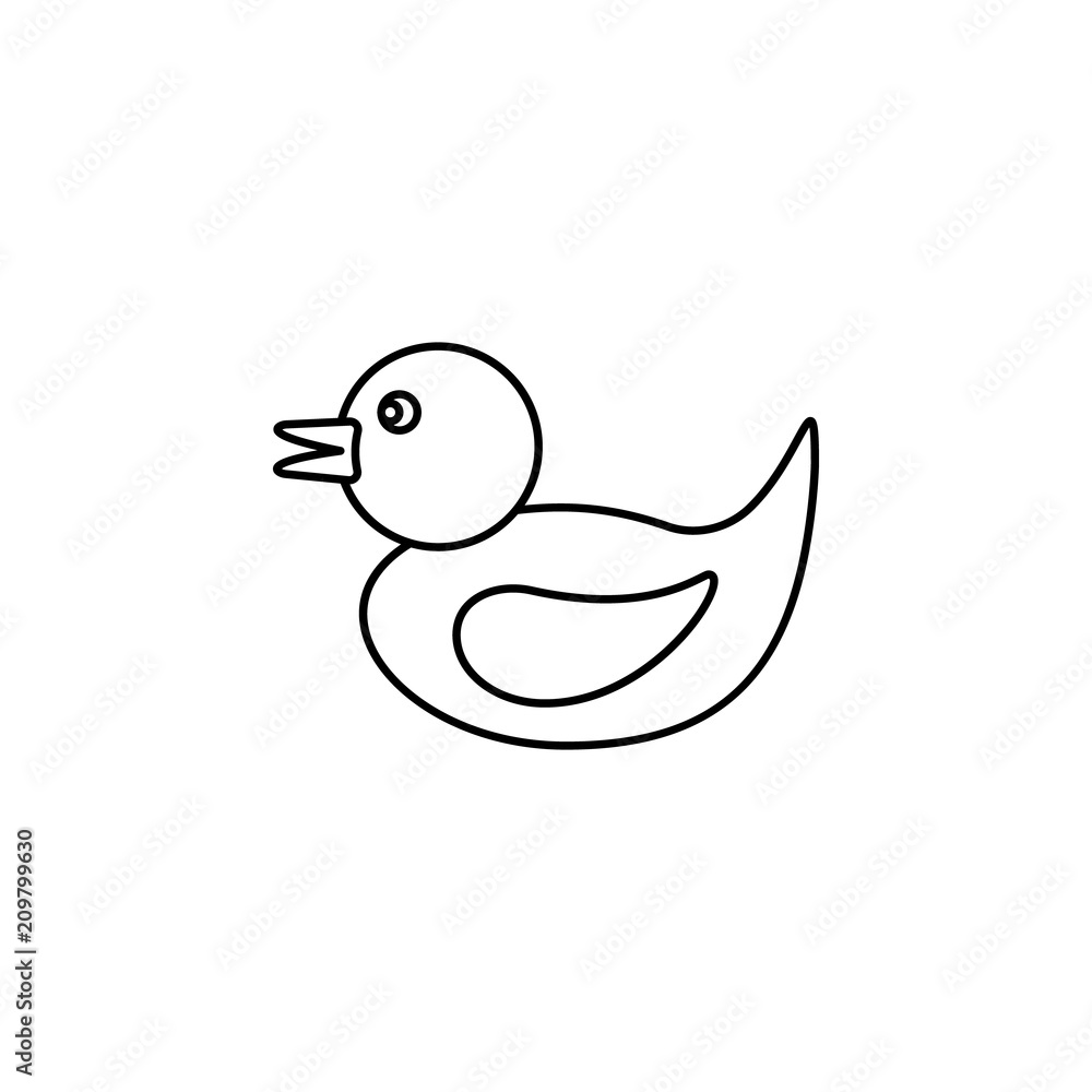 Poster toy duck line icon. element of toys icon for mobile concept and web apps. thin line toy duck line ic