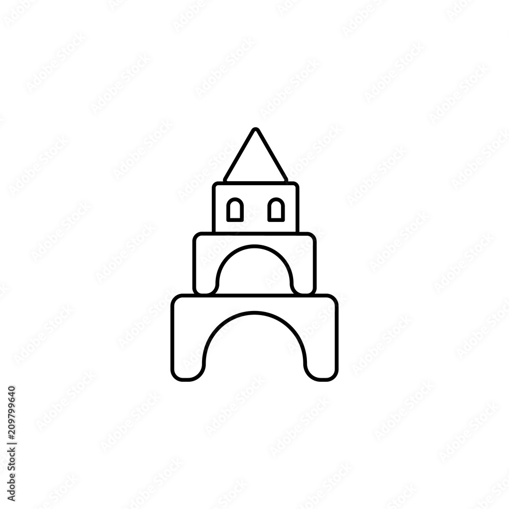 Poster toy lock line icon. element of toys icon for mobile concept and web apps. thin line toy lock line ic