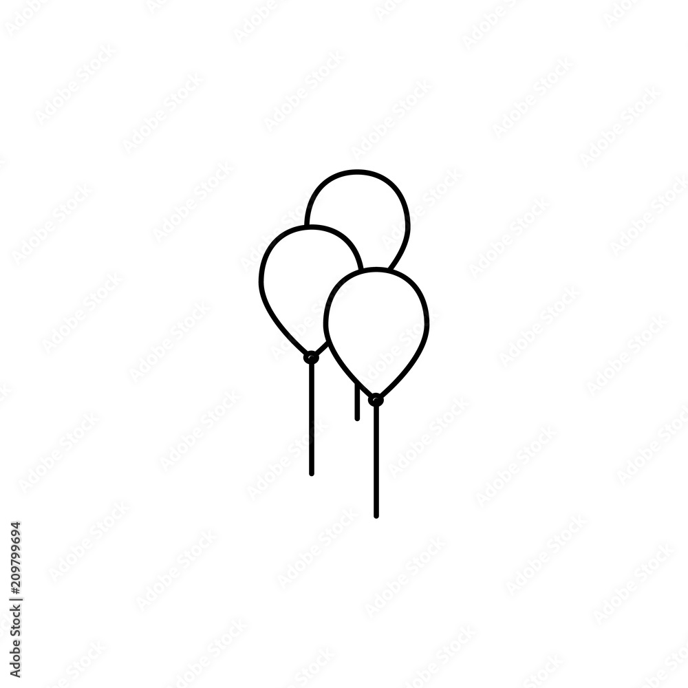 Aufkleber balloons line icon. element of toys icon for mobile concept and web apps. thin line balloons line ic