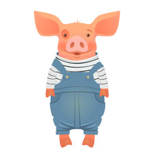 pig in overalls